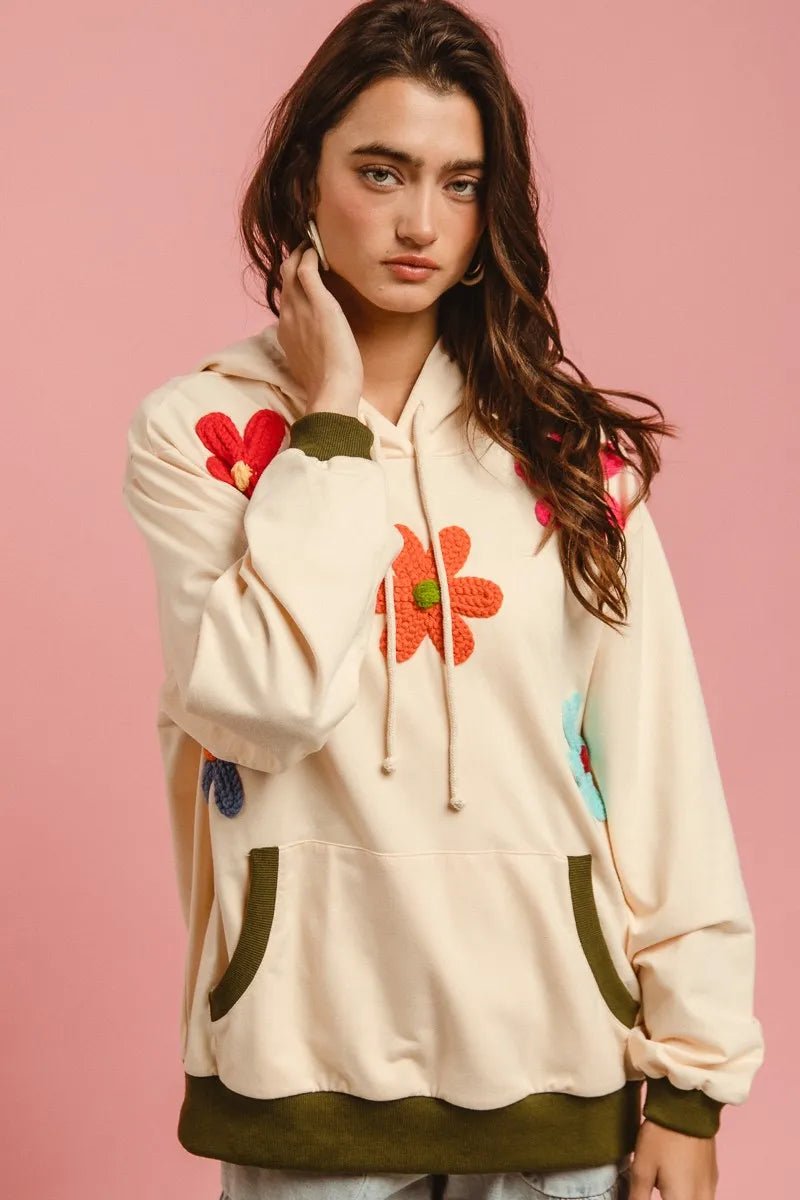 BiBi Patched Hoodie Top - Style Chic Couture