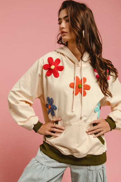 BiBi Patched Hoodie Top - Style Chic Couture