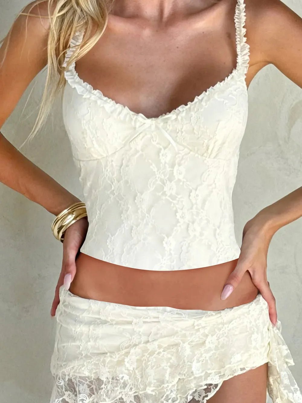 Bow Frill Lace Cami - Style Chic Couture