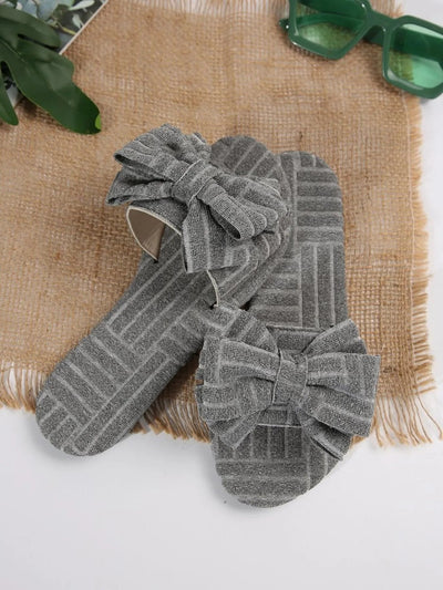 Bow Knot Open Toe Slippers - Cozy Slip-Ons for Ultimate Comfort!