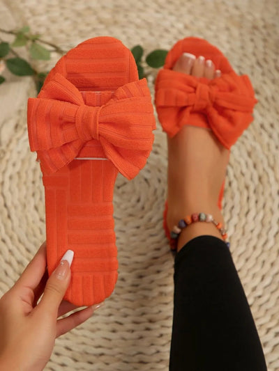 Bow Knot Open Toe Slippers - Cozy Slip-Ons for Ultimate Comfort!
