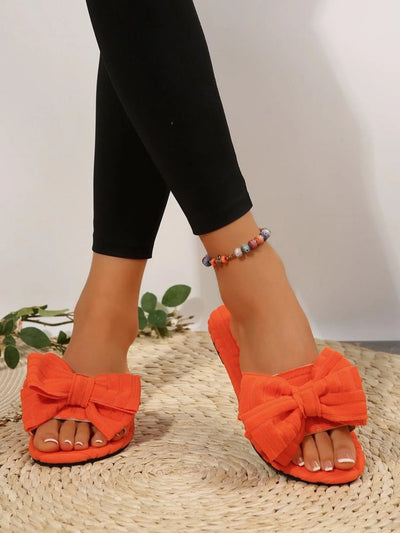 Bow Knot Open Toe Slippers - Cozy Slip-Ons for Ultimate Comfort!