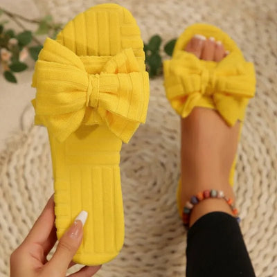 Bow Knot Open Toe Slippers - Cozy Slip-Ons for Ultimate Comfort!