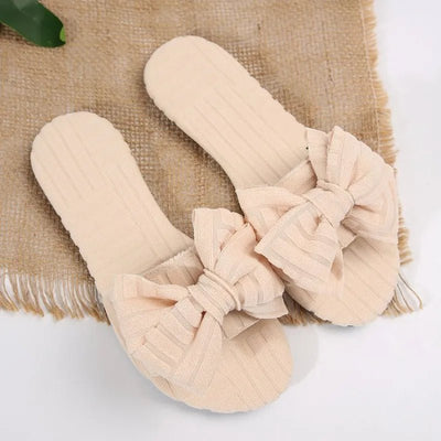 Bow Knot Open Toe Slippers - Cozy Slip-Ons for Ultimate Comfort!