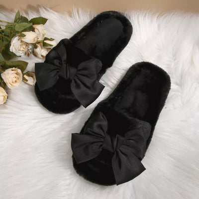Bow Toe Flats: Cozy Open Toe Slippers - Style Chic Couture