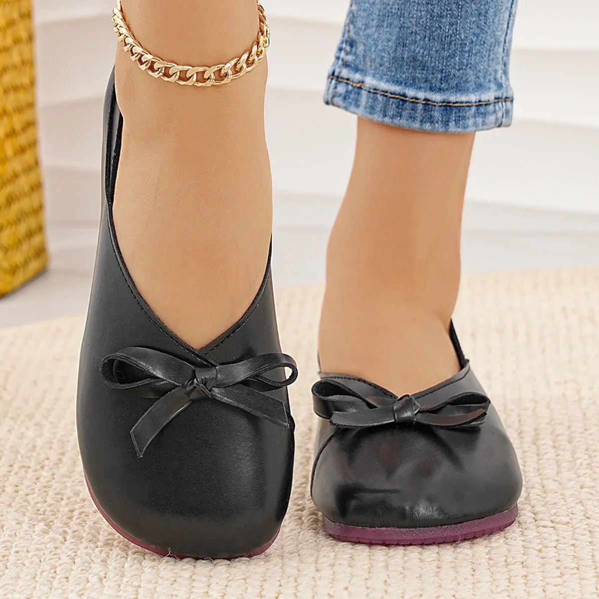 Bow Round Toe Flats Slip - Ons - Style Chic Couture