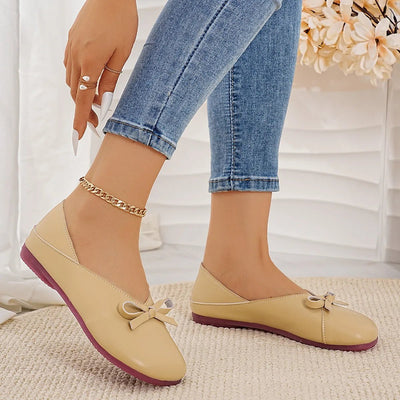 Bow Round Toe Flats Slip - Ons - Style Chic Couture