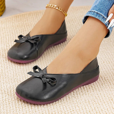 Bow Round Toe Flats Slip - Ons - Style Chic Couture