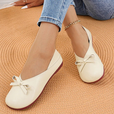 Bow Round Toe Flats Slip - Ons - Style Chic Couture