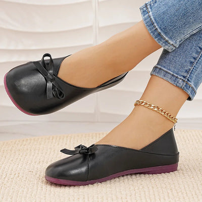 Bow Round Toe Flats Slip - Ons - Style Chic Couture
