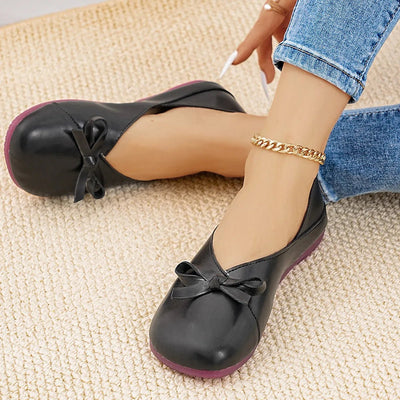 Bow Round Toe Flats Slip - Ons - Style Chic Couture