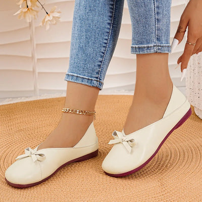 Bow Round Toe Flats Slip - Ons - Style Chic Couture
