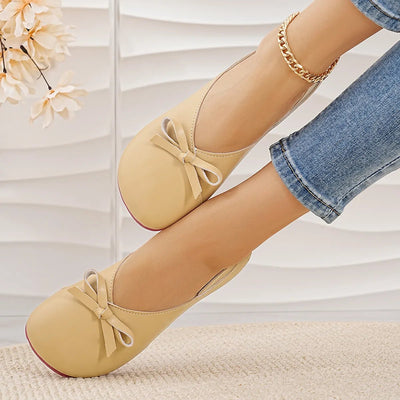Bow Round Toe Flats Slip - Ons - Style Chic Couture