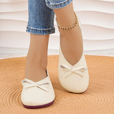 Bow Round Toe Flats Slip - Ons - Style Chic Couture