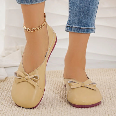 Bow Round Toe Flats Slip - Ons - Style Chic Couture
