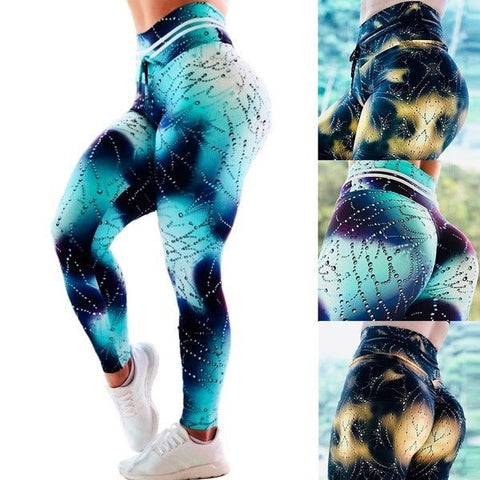 Breeze fall printed workout leggings ladies' relaxed