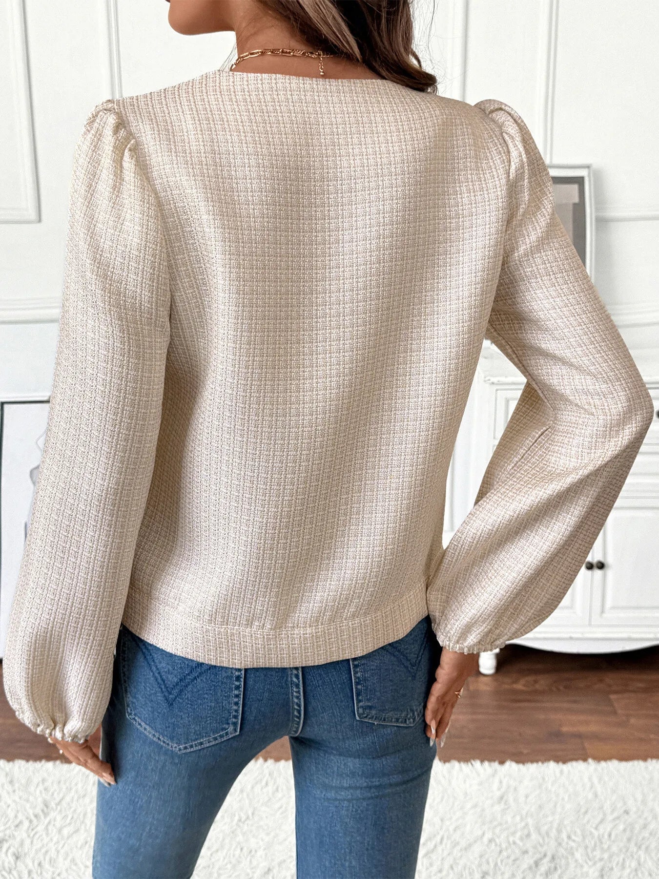 Button - Front Jacket with Pocket Details - Style Chic Couture