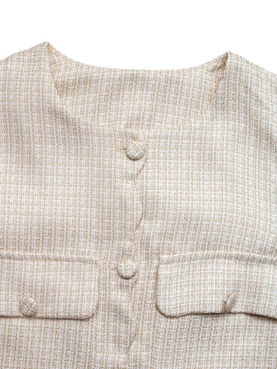 Button - Front Jacket with Pocket Details - Style Chic Couture