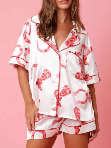 Button Up Shirt & Shorts Lounge Set