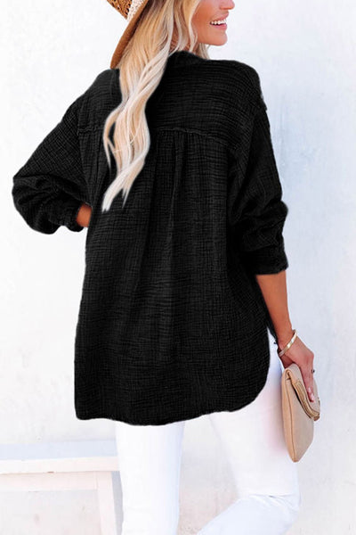 Buttoned Long Sleeve Blouse - Style Chic Couture