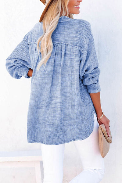Buttoned Long Sleeve Blouse - Style Chic Couture