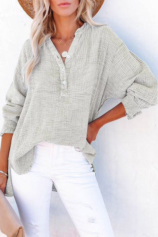 Chic Button-Up Blouse - Long Sleeves