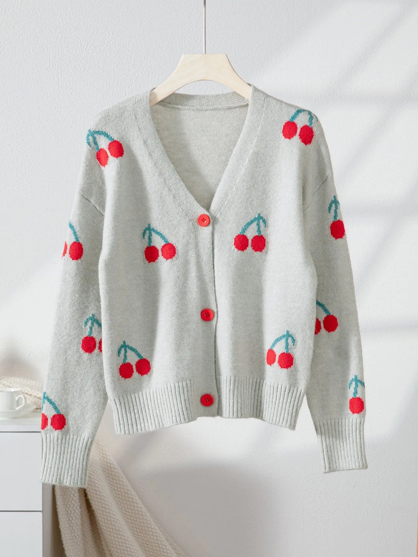 Cherry Button - Up Knit Cardigan - Style Chic Couture