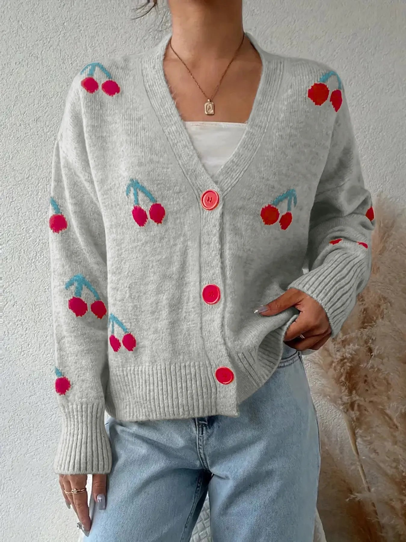 Cherry Button - Up Knit Cardigan - Style Chic Couture