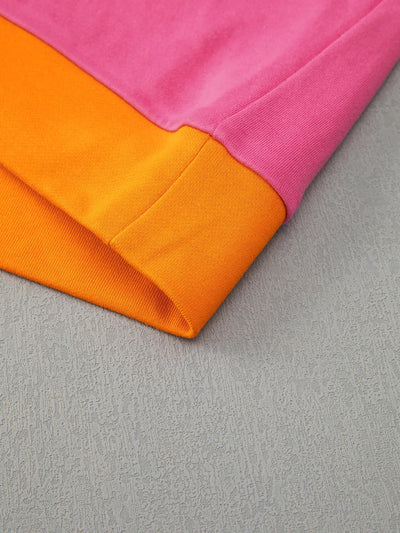 Color Block Round Neck Top and Pants Set - Style Chic Couture