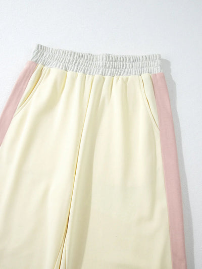 Color Block Round Neck Top and Pants Set - Style Chic Couture