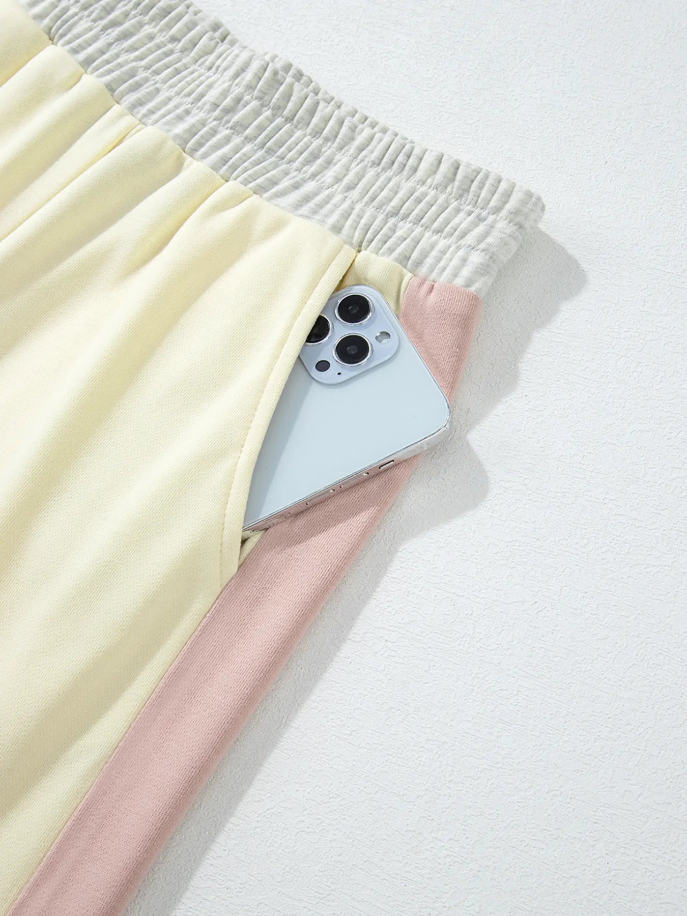 Color Block Round Neck Top and Pants Set - Style Chic Couture