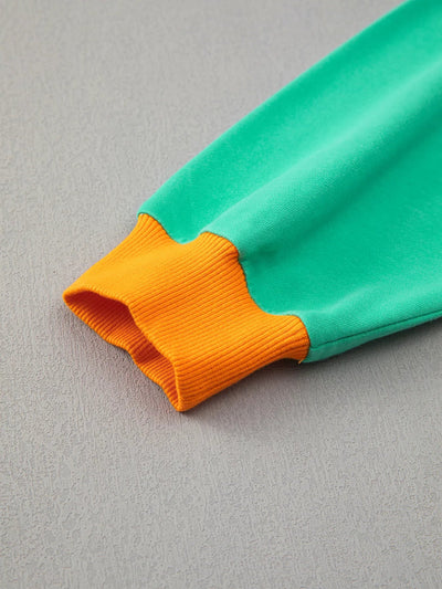 Color Block Round Neck Top and Pants Set - Style Chic Couture