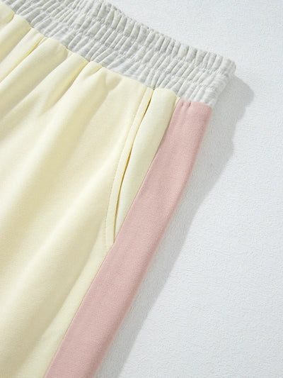 Color Block Round Neck Top and Pants Set - Style Chic Couture