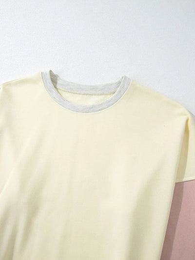 Color Block Round Neck Top and Pants Set - Style Chic Couture