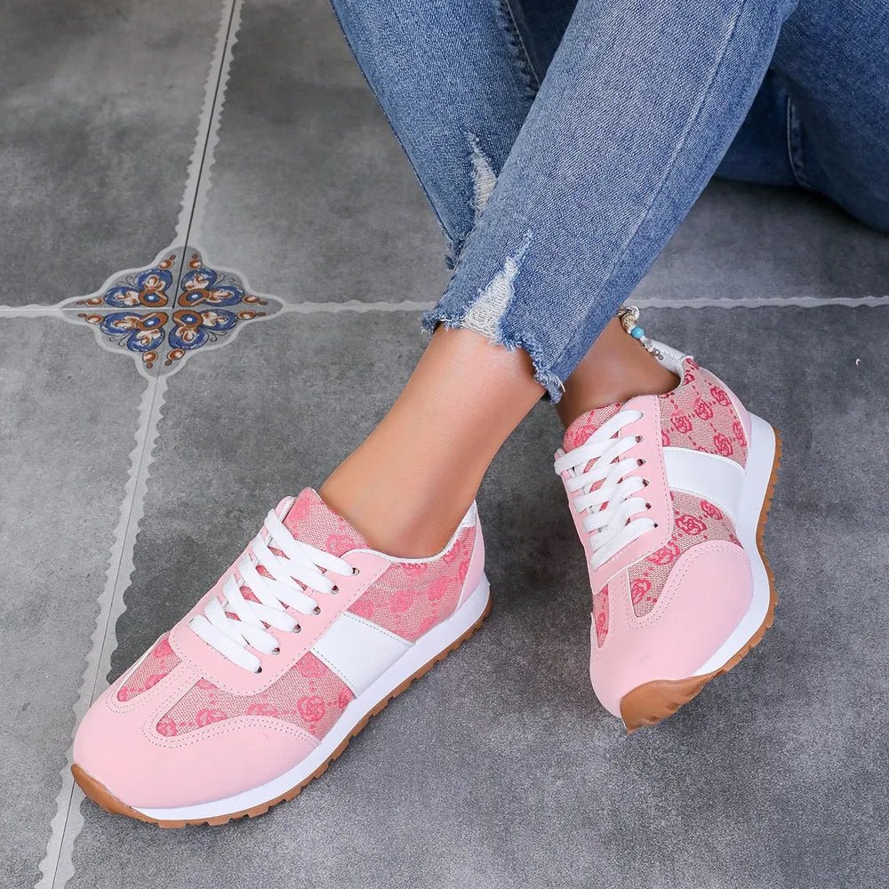 Contrast Round Toe Flat Sneakers - Style Chic Couture