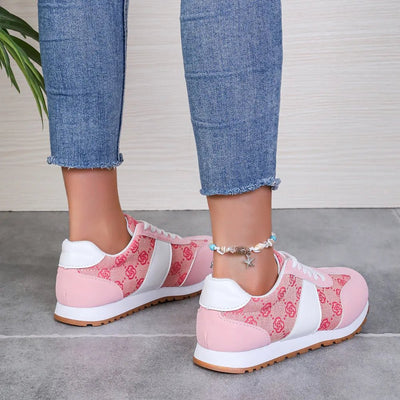 Contrast Round Toe Flat Sneakers - Style Chic Couture