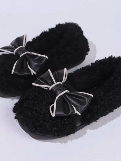 Cozy Bow-Knot Fluffy Indoor Slippers