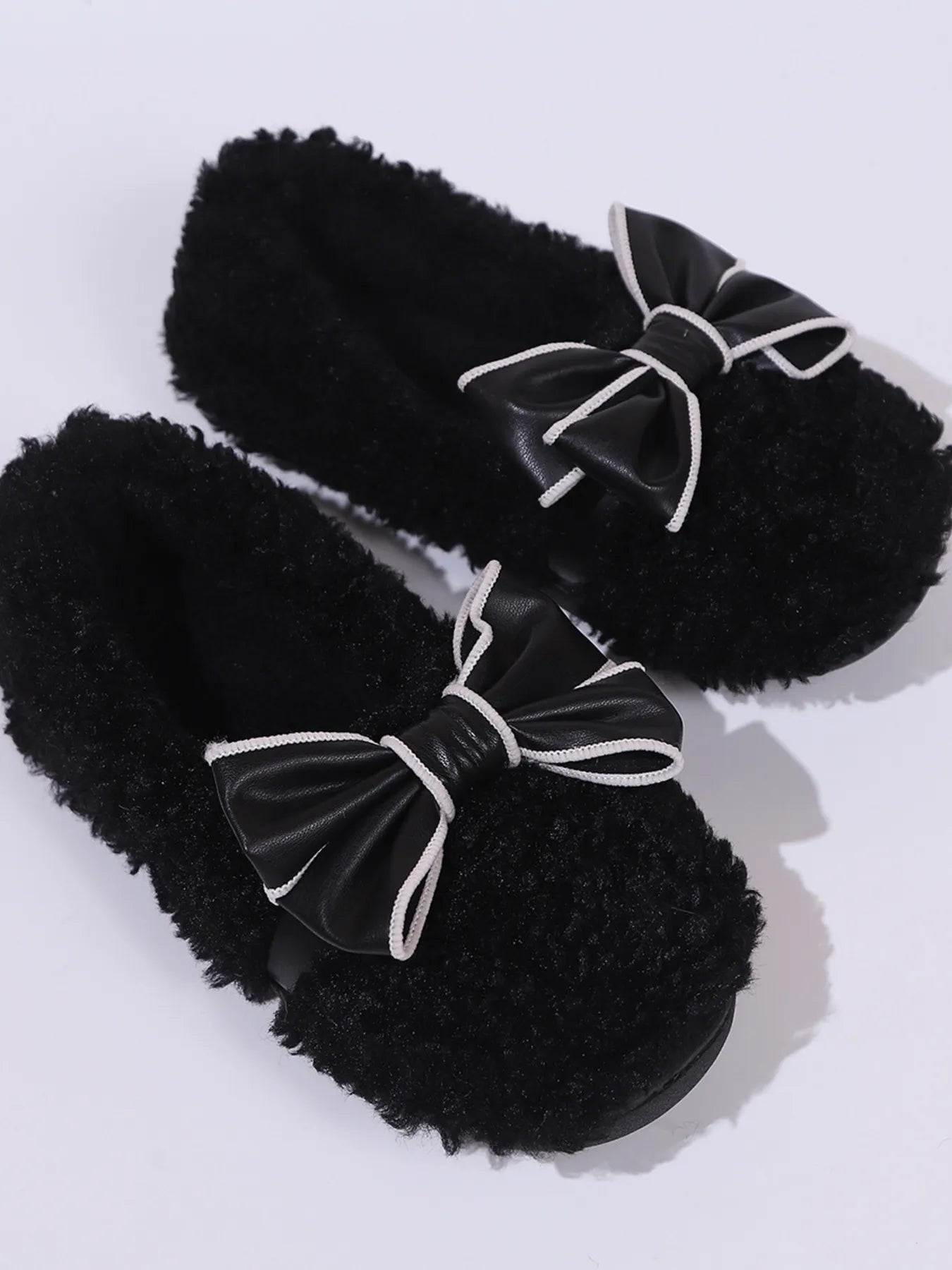 Cozy Bow-Knot Fluffy Indoor Slippers