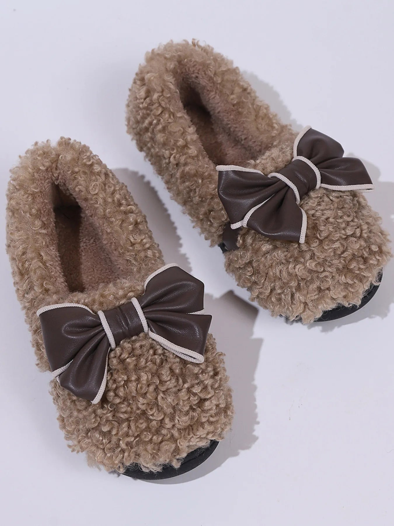 Cozy Bow-Knot Fluffy Indoor Slippers