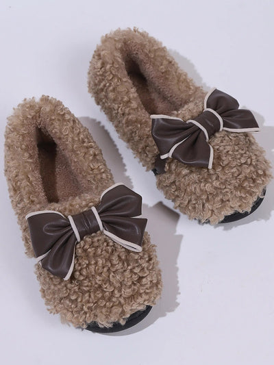 Cozy Bow-Knot Fluffy Indoor Slippers