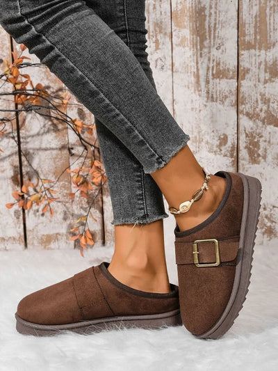 Buckle Suede Cozy Winter Slippers