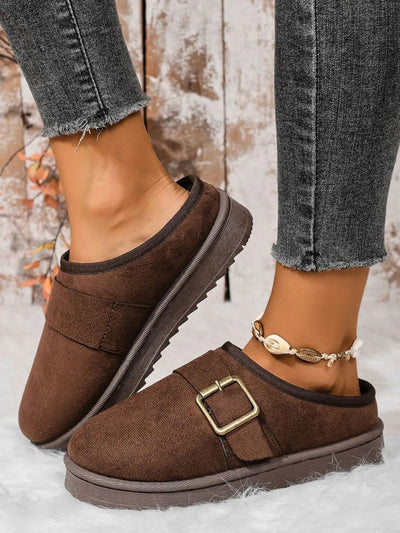 Buckle Suede Cozy Winter Slippers