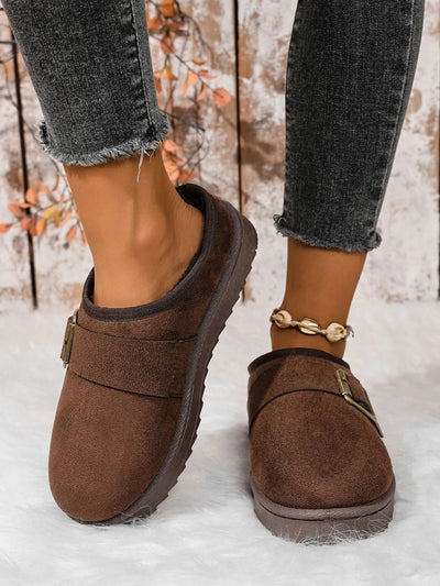 Buckle Suede Cozy Winter Slippers