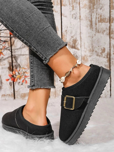Buckle Suede Cozy Winter Slippers