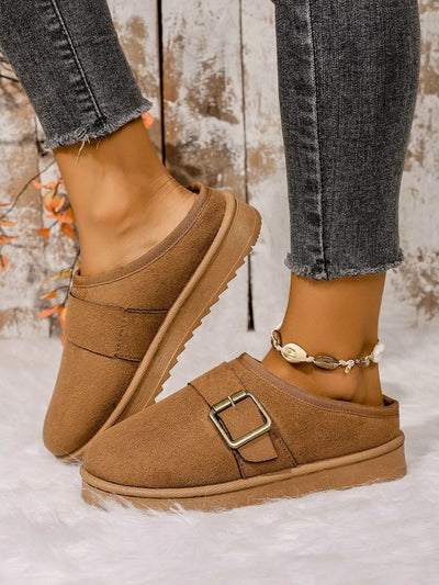 Buckle Suede Cozy Winter Slippers