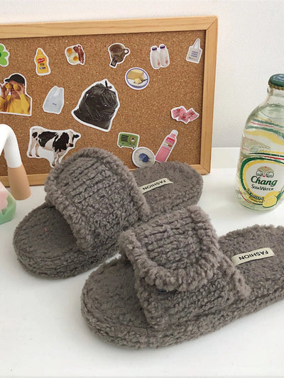 Plush Open Toe Snuggle Slippers