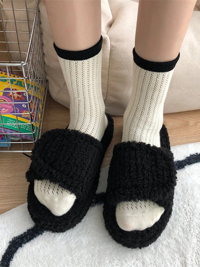 Plush Open Toe Snuggle Slippers