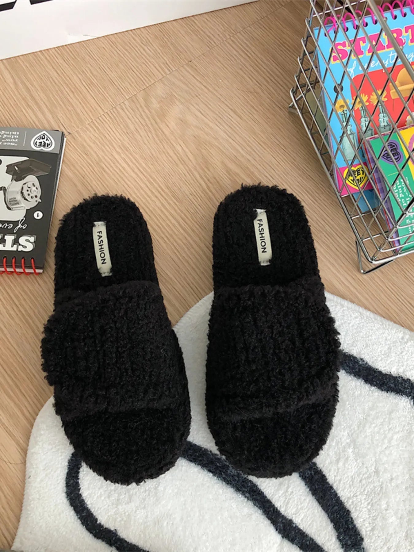 Plush Open Toe Snuggle Slippers