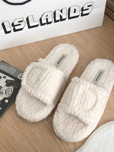 Plush Open Toe Snuggle Slippers