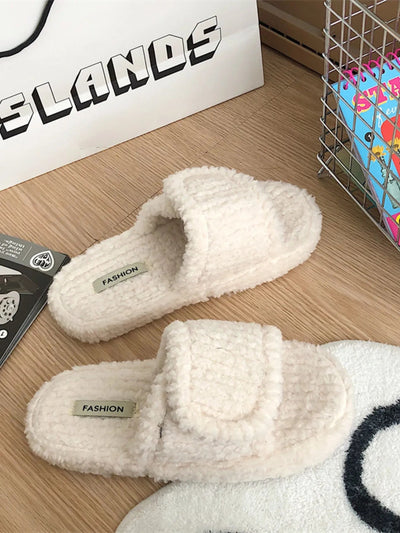 Plush Open Toe Snuggle Slippers